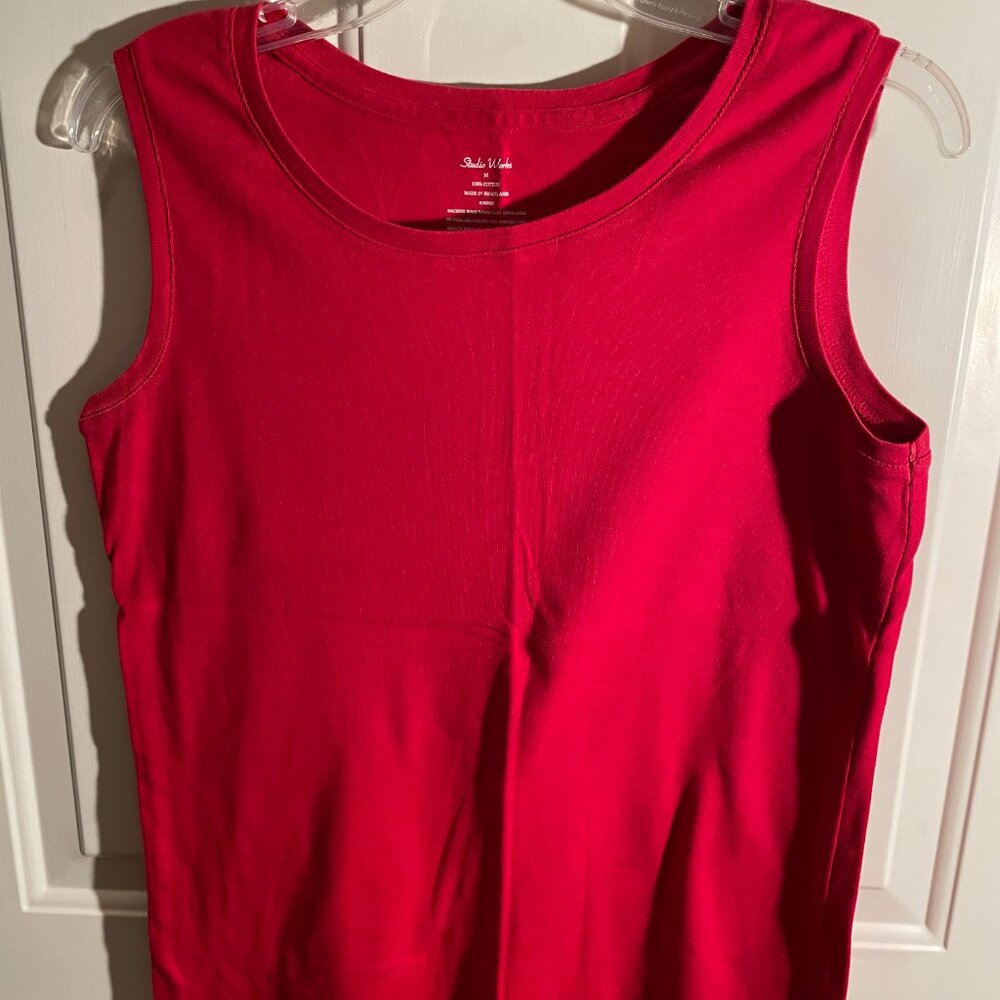 BUNDLE of 3 Relativity and Studio Works sleeveless shirts medium red blue green